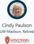 Cindy Paulson headshot and University of Wisconsin logo